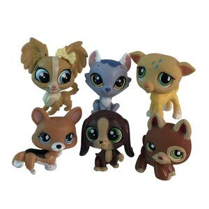 Littlest Pet Shop #3996/330/875/1362/255/639 Corgi Shepherd Basset Hound Dog Lot